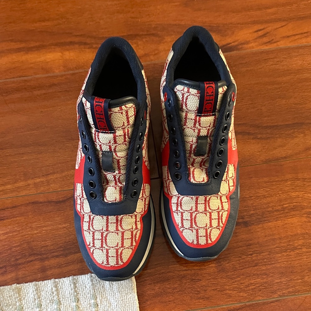 Carolina Herrera Red and Navy Sneakers